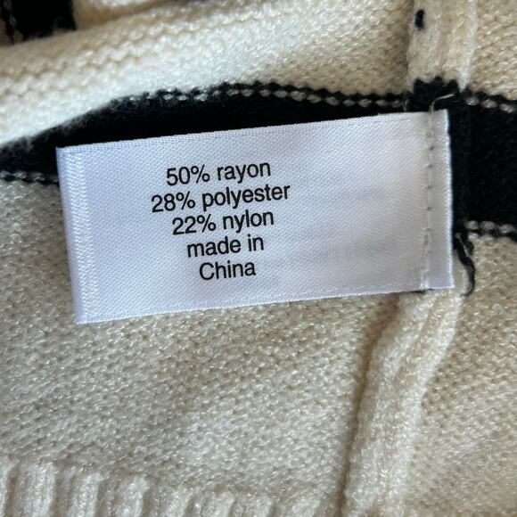 Lane Bryant Cream & Black Striped Cardigan, Sz 14/16 - Picture 5 of 8